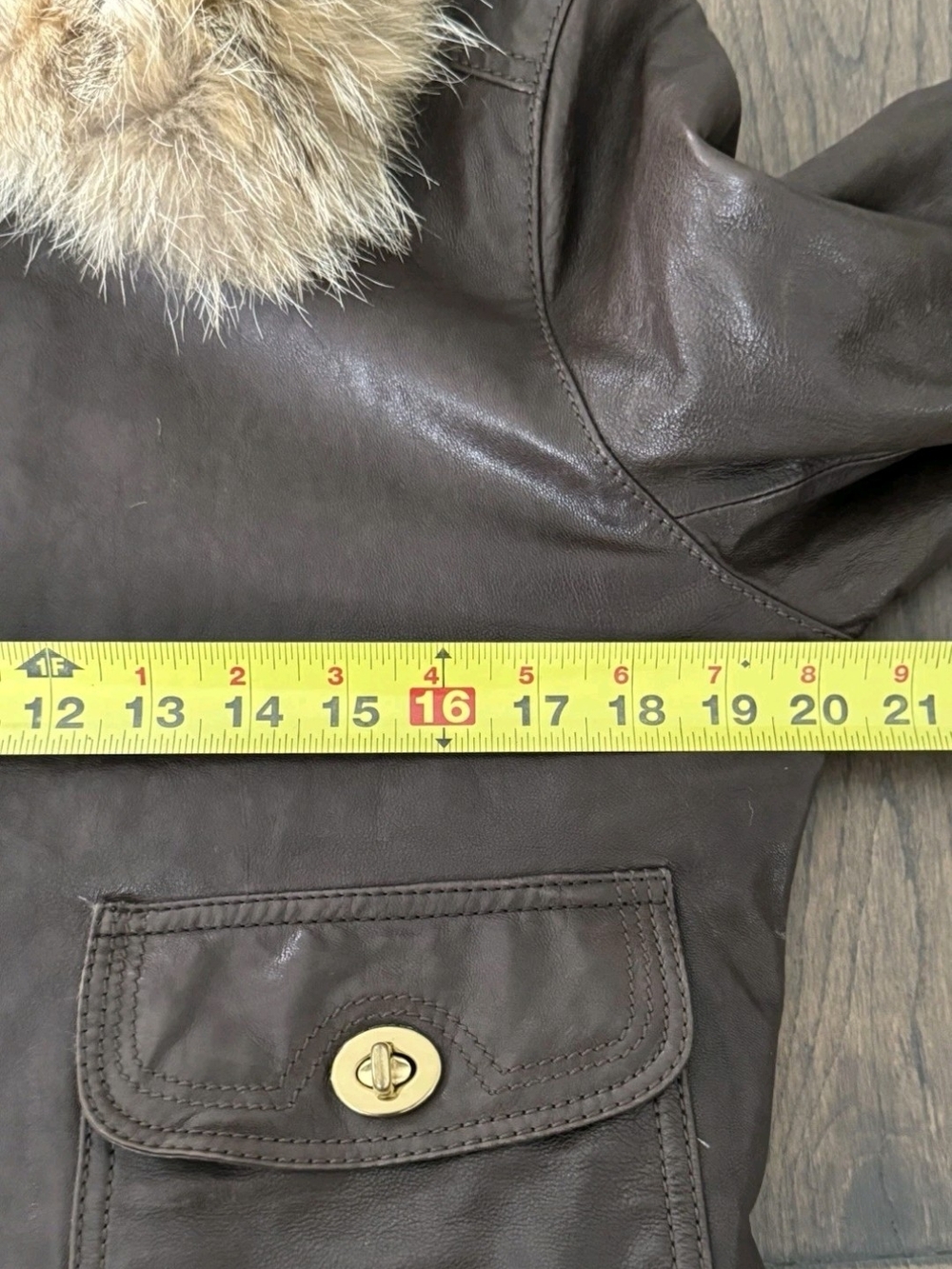RARE Vintage Coach 2006 Legacy Leather Bomber Jacket Turnlock Fur 10 Fits 8 - Picture 13 of 15